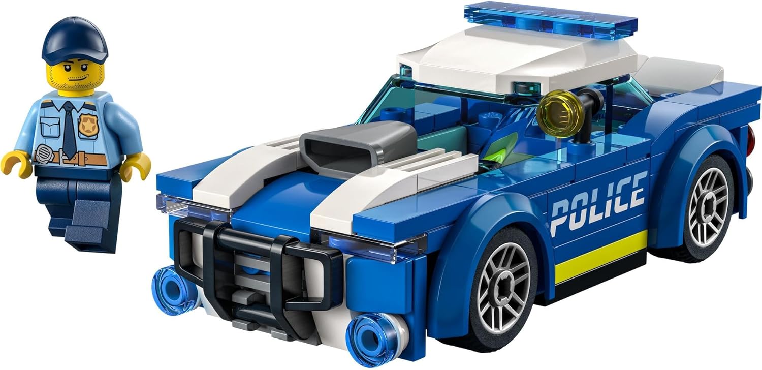 LEGO City Police Car Toy, Building Blocks, Educational Toy, Birthday Present, For Boys and Girls, Ages 5, 6, 7, 8, City Building, Patrol Car, Police, Vehicles, Cars, Mini Car, 60312