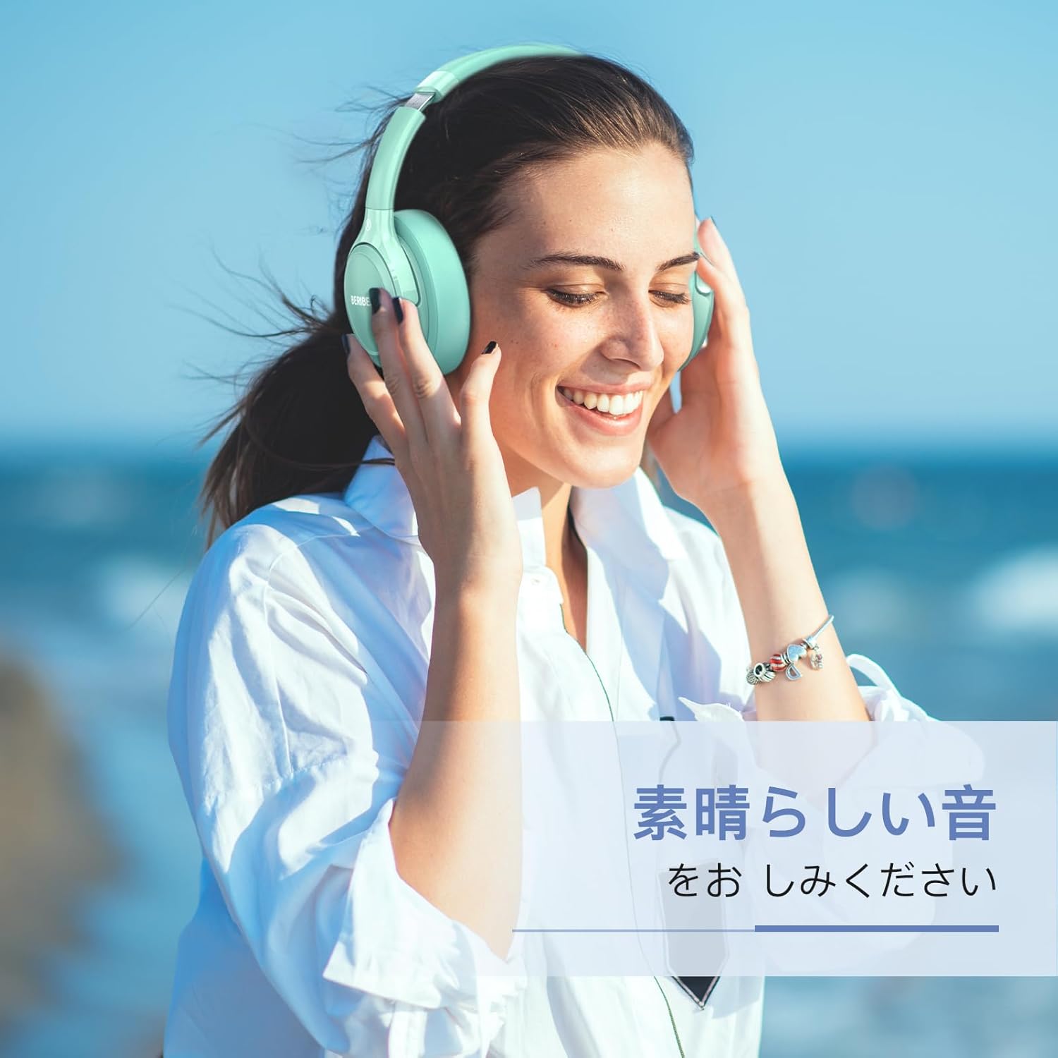 BERIBES Bluetooth Headphones, 65 Hours Playtime, 6 EQ Modes, Wireless Headphones, Bluetooth 6.0, Weighs Only 180g, Comfortable Fit, Headphones with Microphone, HIFI Stereo, Wired and Wireless, Dual Use, Noise Isolation, Sealed Type (Green)