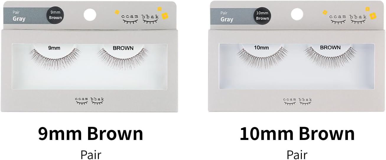 CCAMBBAK False Eyelash Eyelash Pares, Eyelash Extensions, Semi-permanent, Idle Type, 0.3 - 0.5 inches (8 - 12 mm), Matsueku Self Natural, Popular, DIY False Eyelash (0.55 inch (12 mm) Thick (Black))