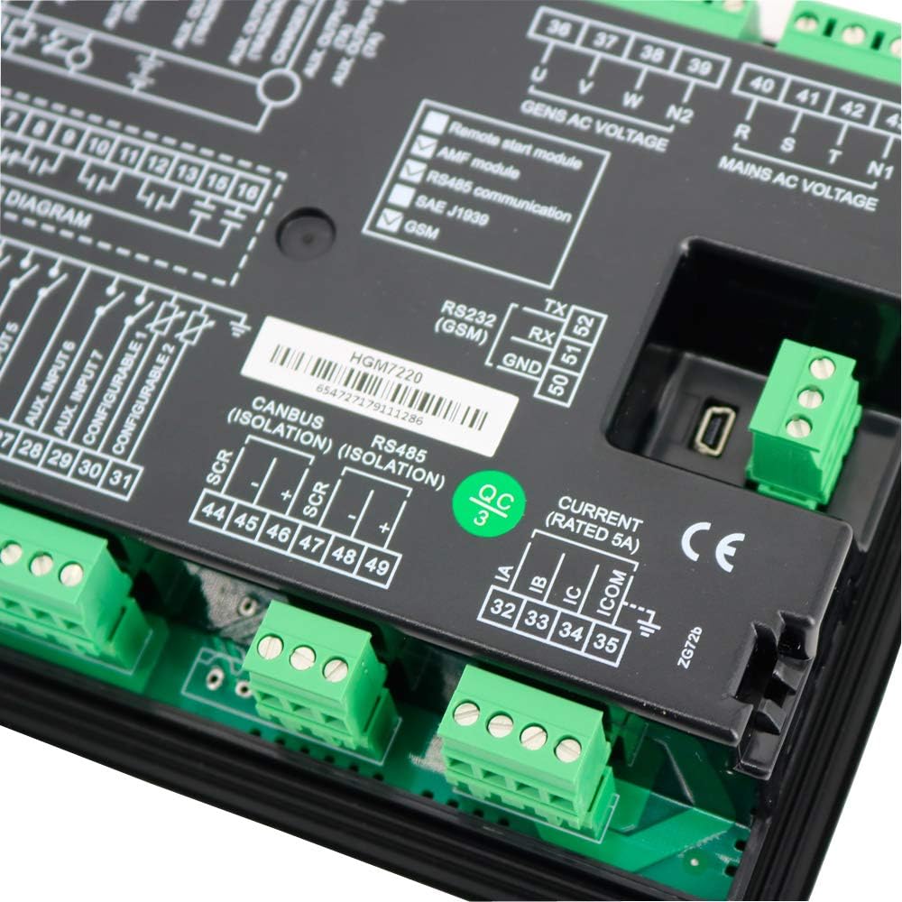 Smartgen HGM7220 自動起動モジュール ジェネレータ コントローラ (USB/RS485 自動メイン障害コントローラ パネル付き)