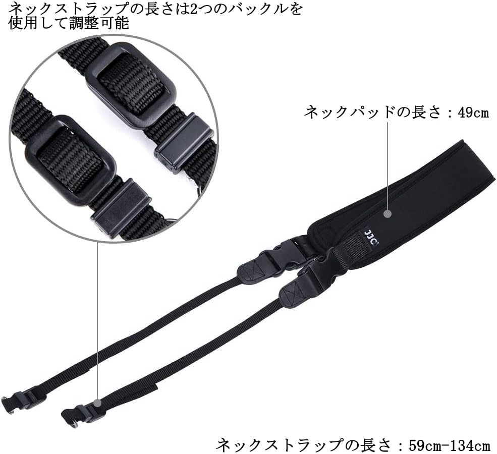 [JJC] Neoprene Camera Strap Shoulder Strap Neck Strap Anti-Slip Adjustable Length for DSLR / Mirrorless Camera Compatible with Fujifilm X-T50 Canon R5 R6 R7 R RP 5D Mark IV 6D 7D Mark II 90D 80D 70D
