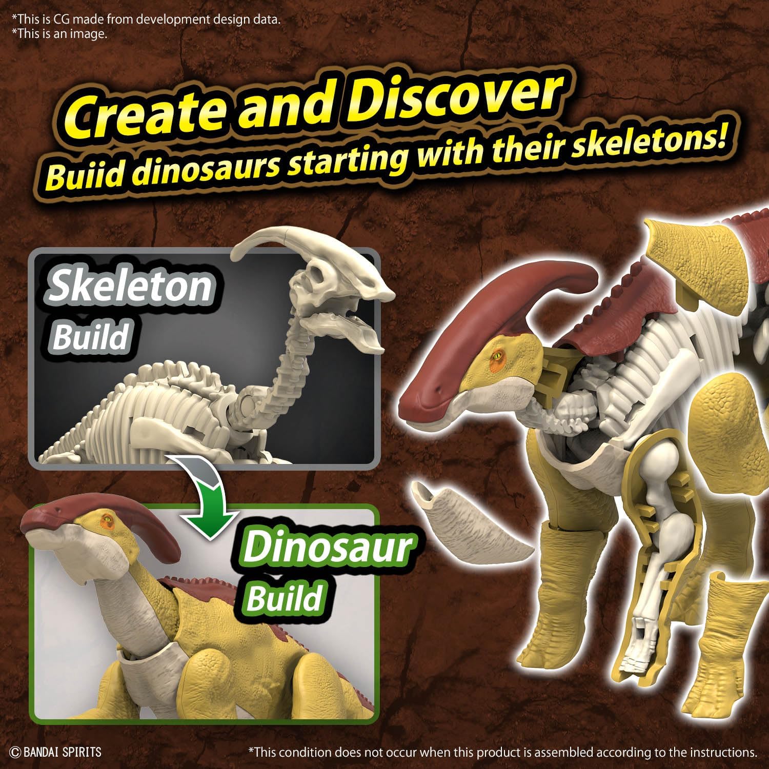 Planosaurus Parasaurolophus Color-Coded Plastic Model