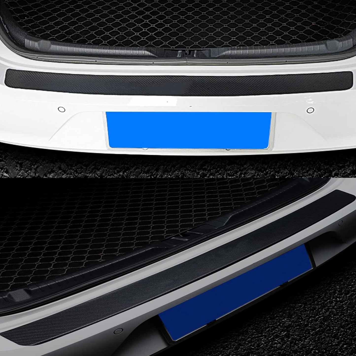 Bumper Guard, Rear Bumper Step Guard Protector, Luggage Step Cover, Bumper Protection Sticker, Scratch Protection, Universal Car, No Pattern, Leather