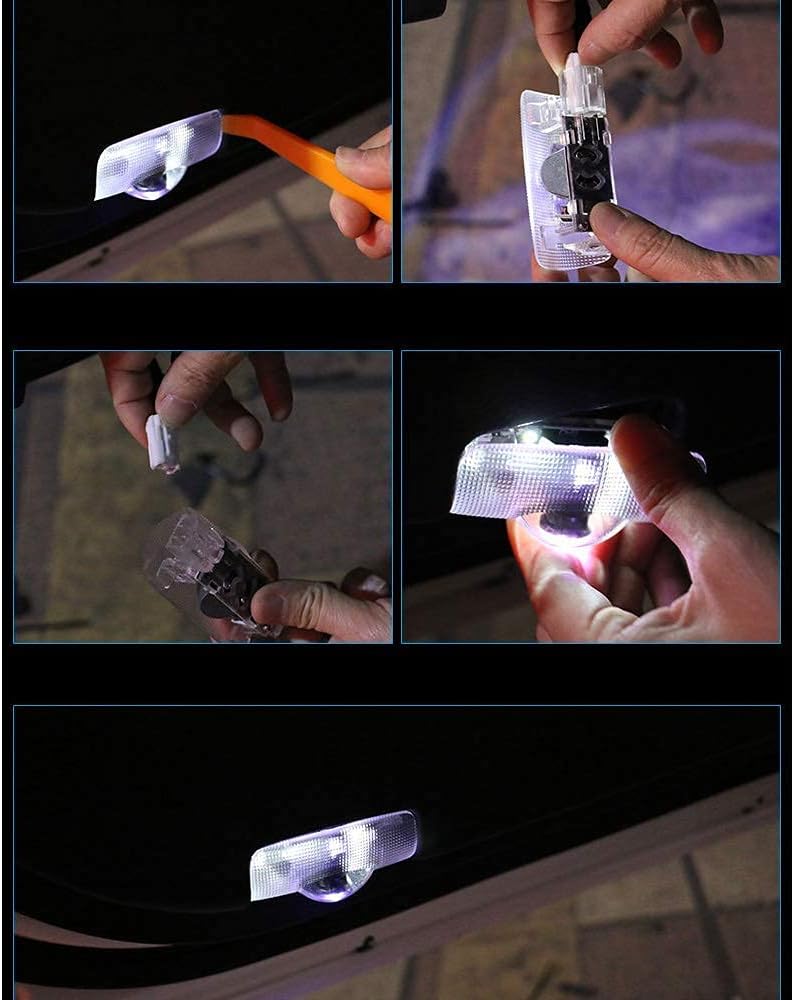 Vehicle Courtesy Lights, Door Welcome Lights, Courtesy Lamps, Laser Logo Lights, LED Logo Projection, Angle Adjustment Feature, 2-Piece Set, Silver