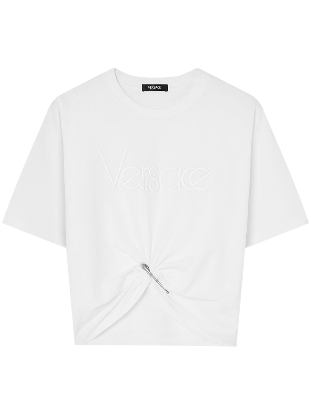 Versace ヴェルサーチロゴコットンTシャツ - Image 6