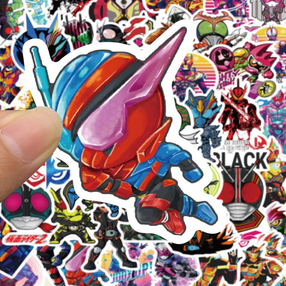 Kamen Rider Stickers Set of 100 Kamen Rider Stickers Cartoon Character Stickers Cute Stylish Notebook Sticker Moe Goods Surrounding Picture Pasting Props Gift DIY Decoration Letter Mobile Notebook