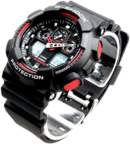 Police Self-Defense Force G-SHOCK Military 20ATM Waterproof Ana-Digi Plastic or Cross Strap Watch for Men (GA-100-1A4 GA-100MC-3A) (GA-100-1A4 (Black Plastic Belt)