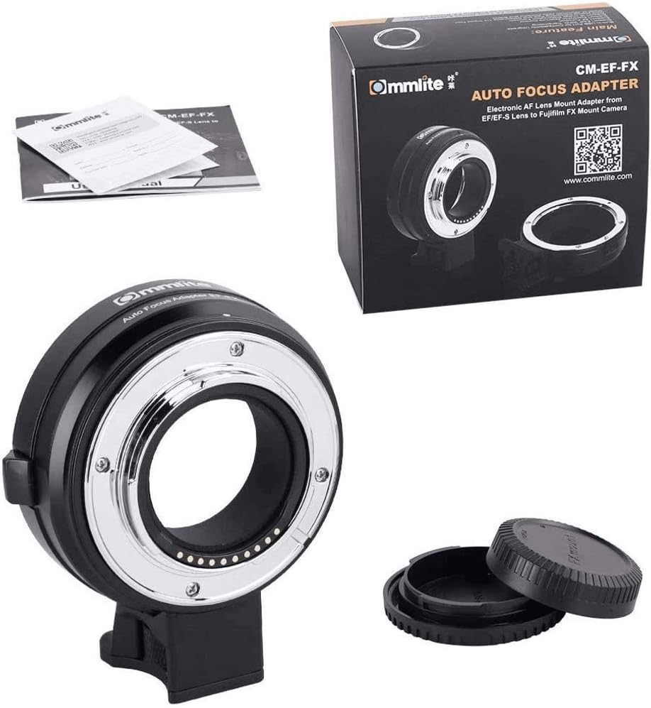 Commlite CM-EF-FX Lens Mount Adapter (Canon EF Mount Lens to Fujifilm X Mount Converter) with Electronic Contacts