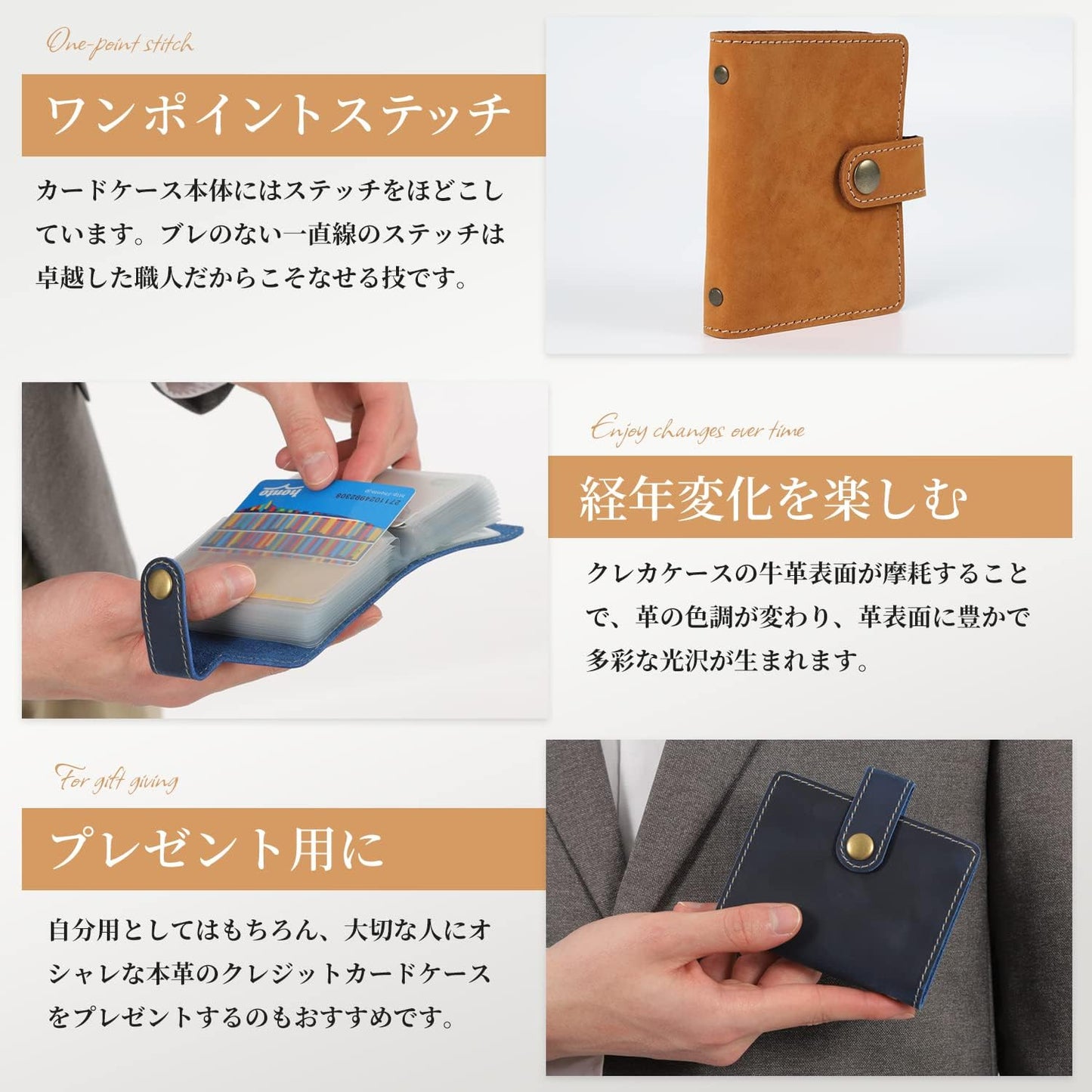 Kameto Bag Manufacturing Men's Credit Card Case, Genuine Leather, Credit Card Case, Folio Case, Credit Card, Examination Ticket, Point Card, dark brown