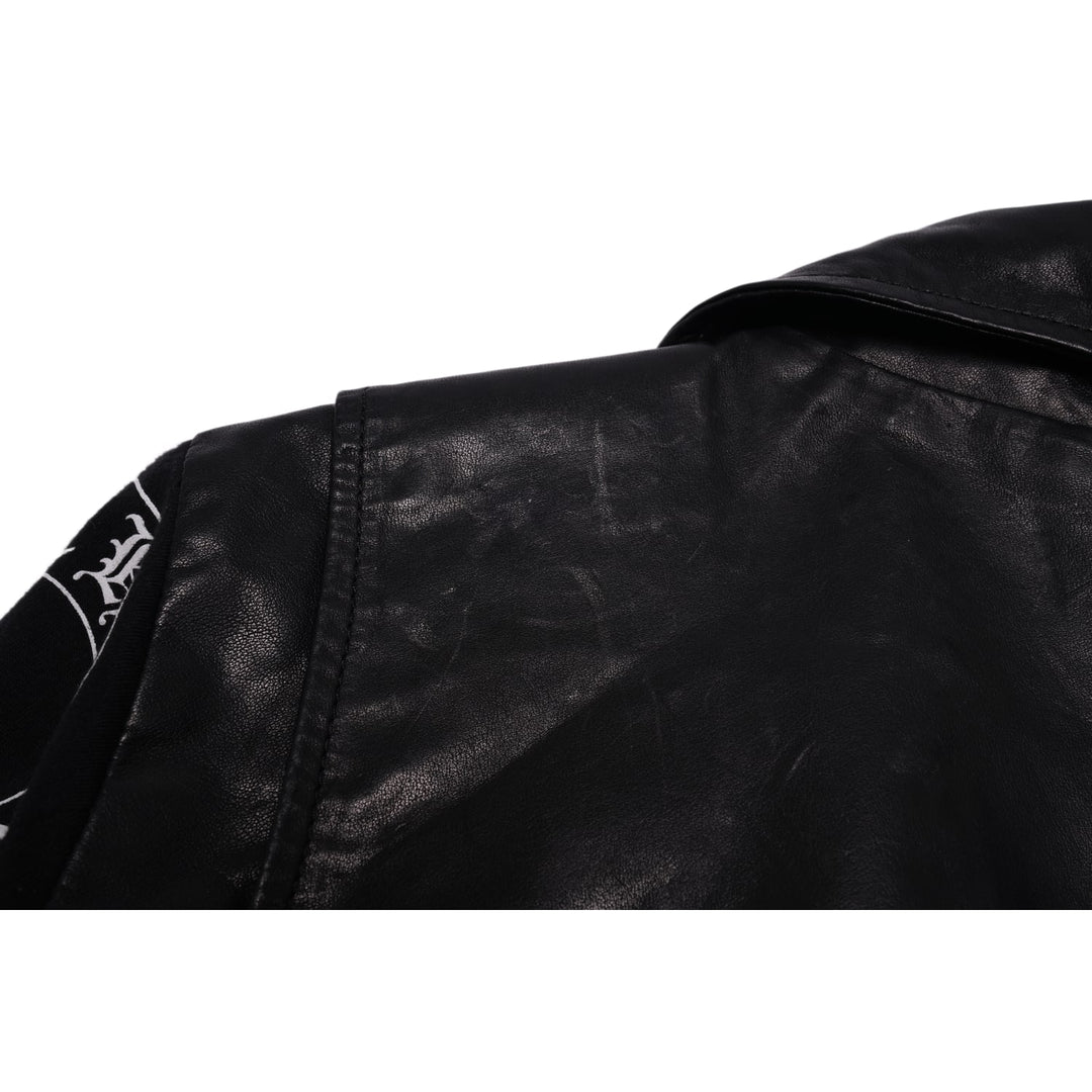 CHROME HEARTS WOMEN'S 'LAS VEGAS EXCLUSIVE' LEATHER BLACK BIKER JACKET