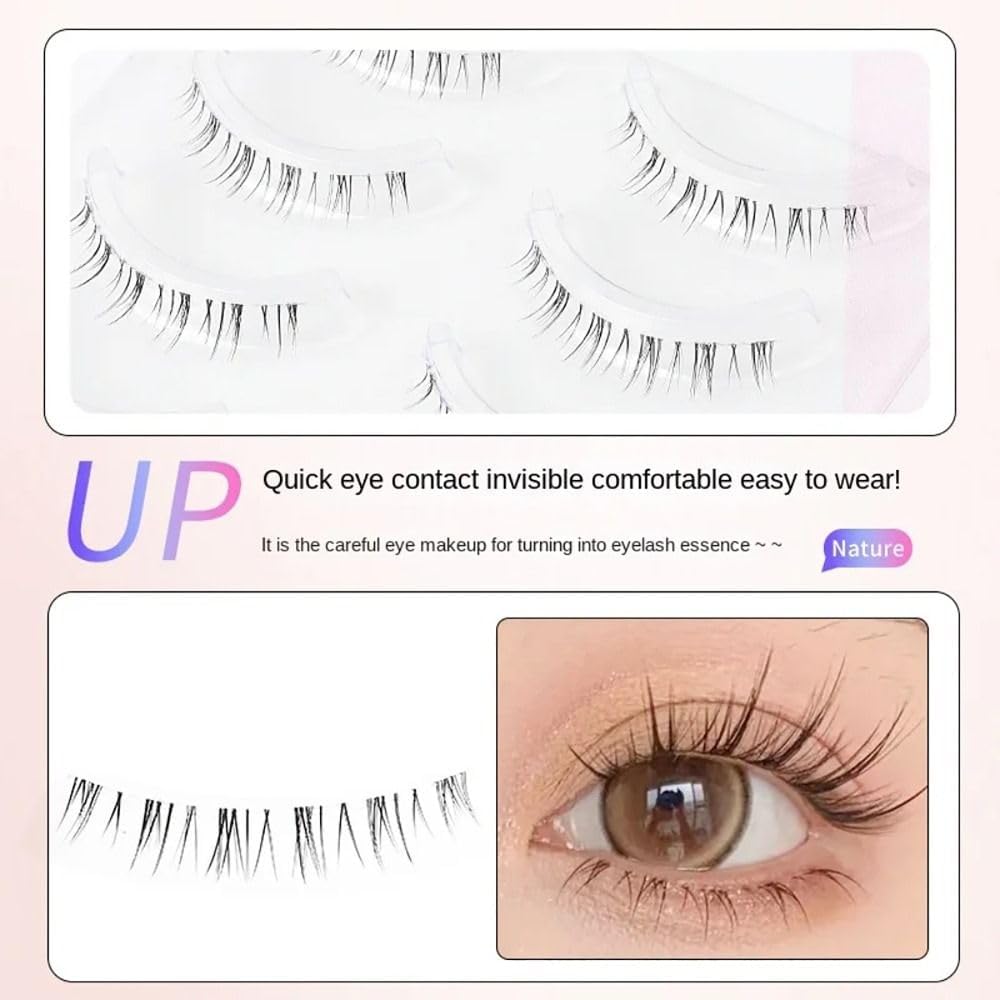 5 Pairs Transparent Stem Under False Eyelashes Natural Simulation Pair One Piece False Eyelash Eye Makeup Tools Beauty