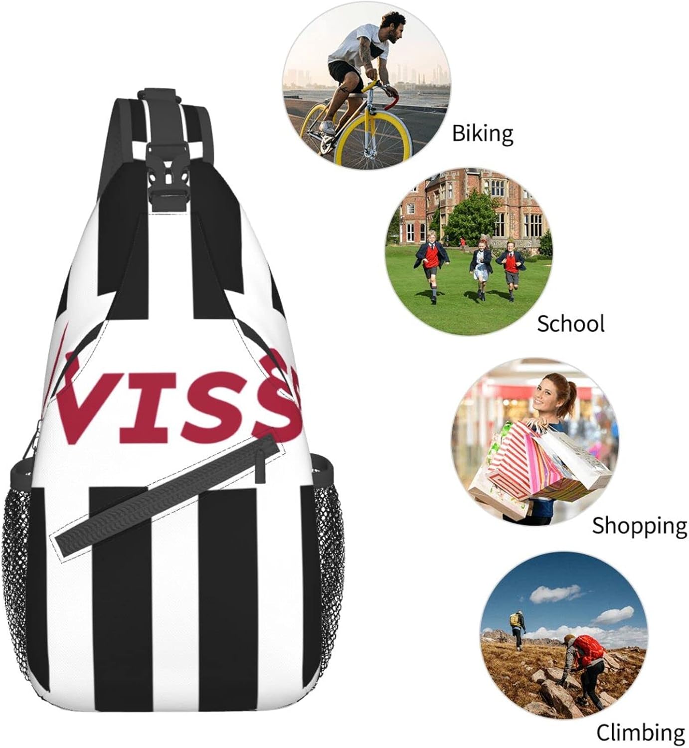 Vissel Kobe Shoulder Bag, Large Capacity, Shoulder Bag, Crossbody Bag, Mountain Climbing, Outing, School, Events, Anime, Moe Goods, Multifunctional, Lightweight, Unisex, Gift, Sports, School Bag,