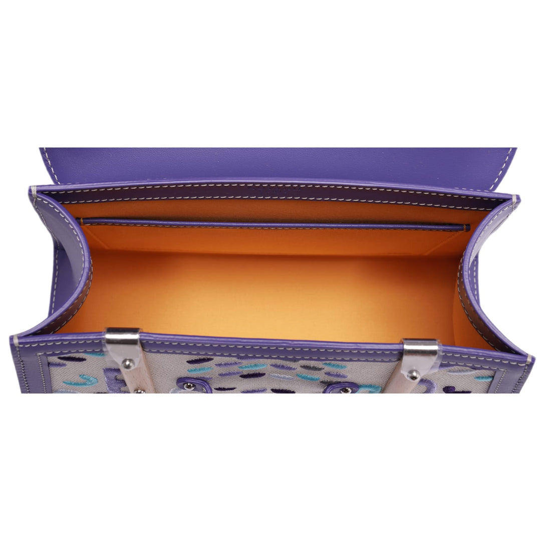 GOYARD SAIGON STRUCTURE 'EMBROIDERED BLUEBERRY PURPLE' NUMBERED MINI BAG