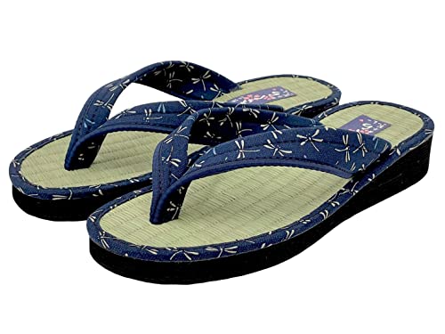 Daimyo Shokai Women's Thong Tatami Folding Sandals Japanese Pattern, Made in Japan