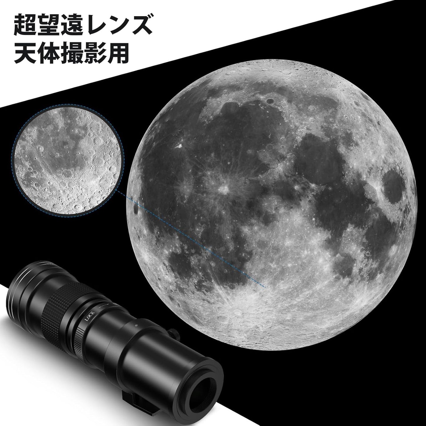 Lightdow EF/EF-S レンズfor Canon 望遠ズームレンズ 420-800mm f/8.3-16 forキヤノンEOS Kiss X10i X10 X9i X9 X8i X7i X6i X5 X4 X3 X2 X90 X70 90D 80D 70D 60D一眼レフレンズ