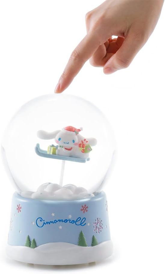 Sanrio Characters x JARLL KT22113-JP Cinnamon Roll Christmas Sleigh Snow Globe Music Box Interior Figurine Decoration Present Wedding Gift Birthday Approx. 7.1 inches (18 cm) Height
