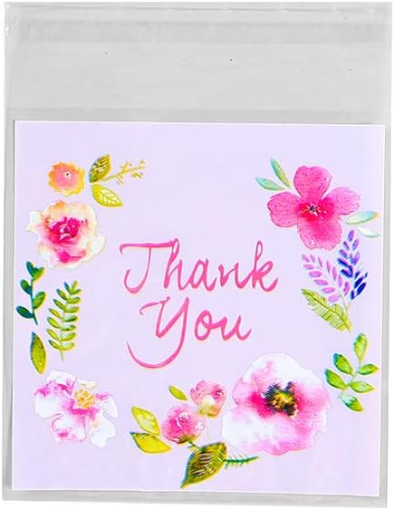 100 Pieces Five Colors Flower OPP Raisin Sand Bag, Sweets Pack, Sweets Pack, Bread Bag, OPP Bag for Bread, Side Seal, Wrapping Bag, Plastic Bag, Gift Bag, Mini OPP Bag, Cookies, Chocolate, Wrapping,