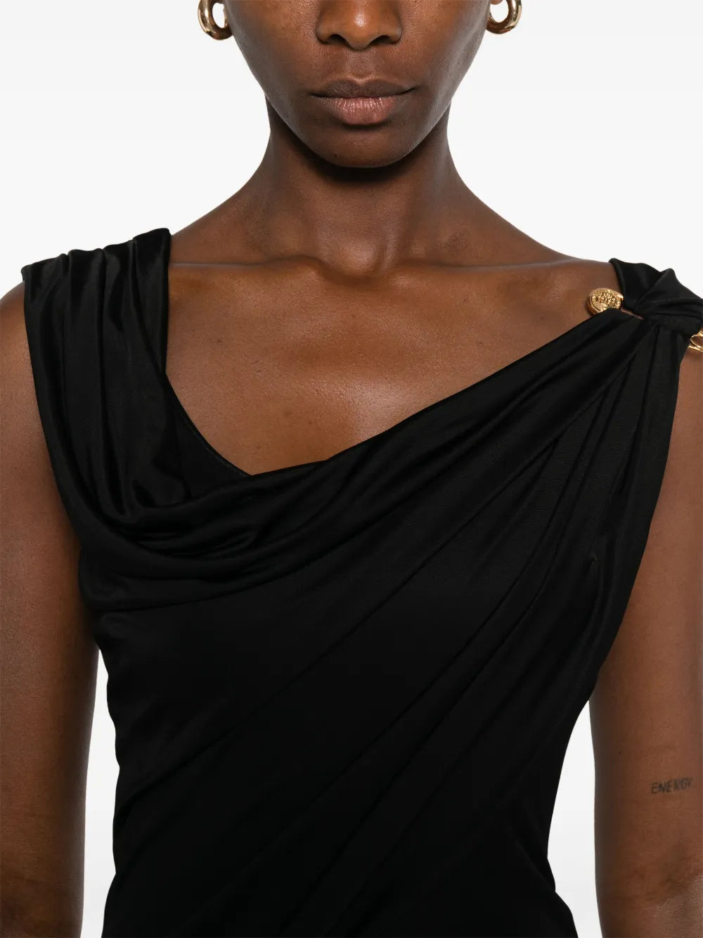 Versace ヴェルサーチの非対称ネックラインドレス - Image 6