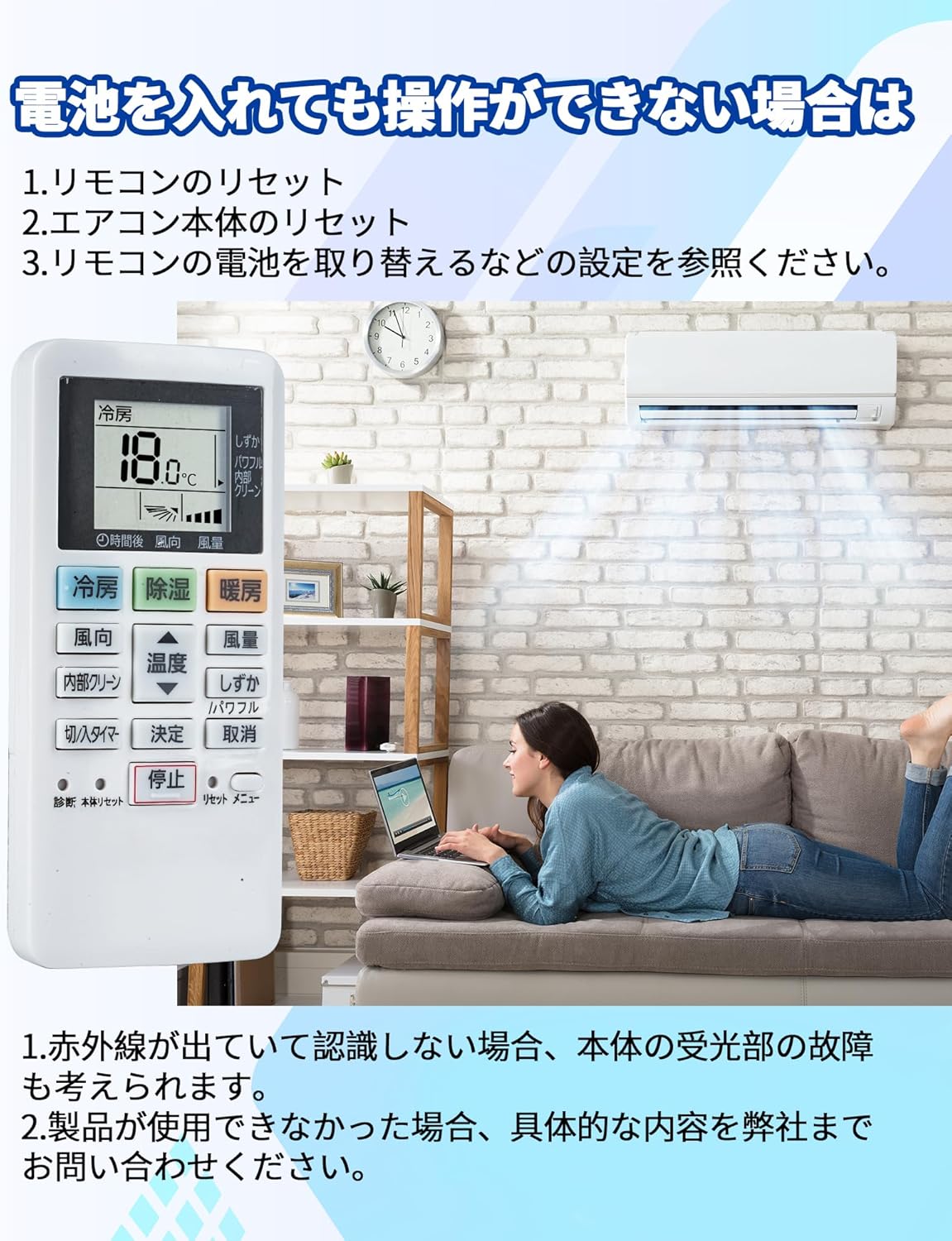 Air Conditioner Remote Control ACXA75C17640 for Panasonic, Compatible Remote Control for Panasonic Air Conditioners CS-220DFL/CS-400DFR2/CS-560DF2E8, No Setup Required, Ready to Use, Backup Remote for