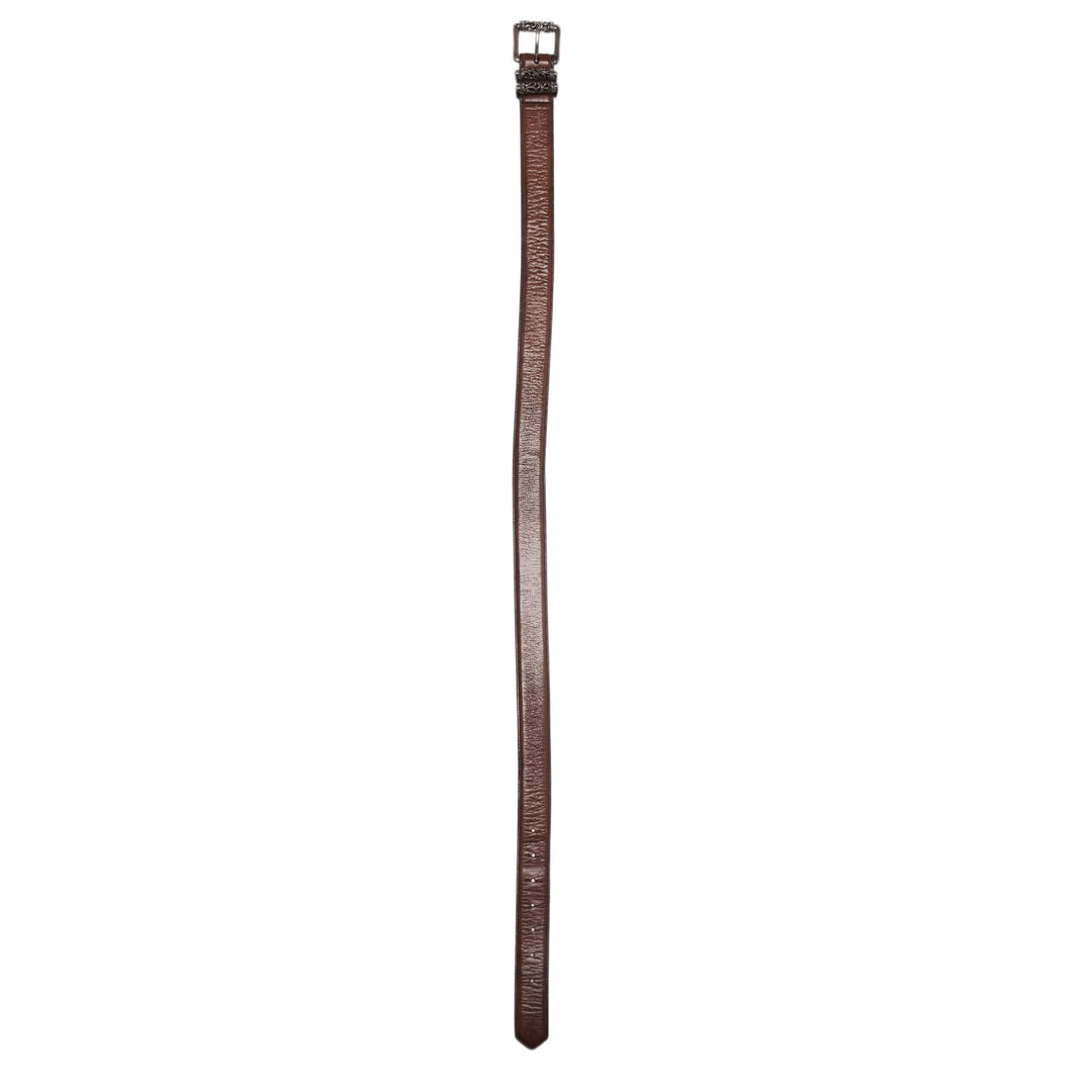 CHROME HEARTS BROWN 'DOUBLE ROLLER' BELT
