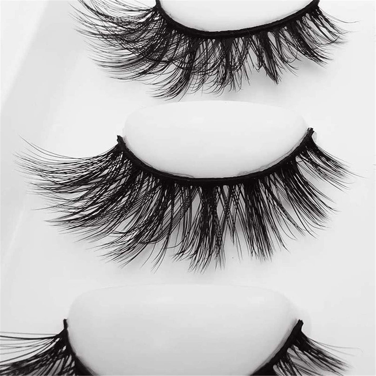 LUCHUAN 10 Pairs False Eyelashes Natural Look Natural Look Natural False Eyelashes Mink False Eyelashes A Glamorous Volume Eyelash Fluffy Long Eyelashes 3D Reusable Black (Y006)