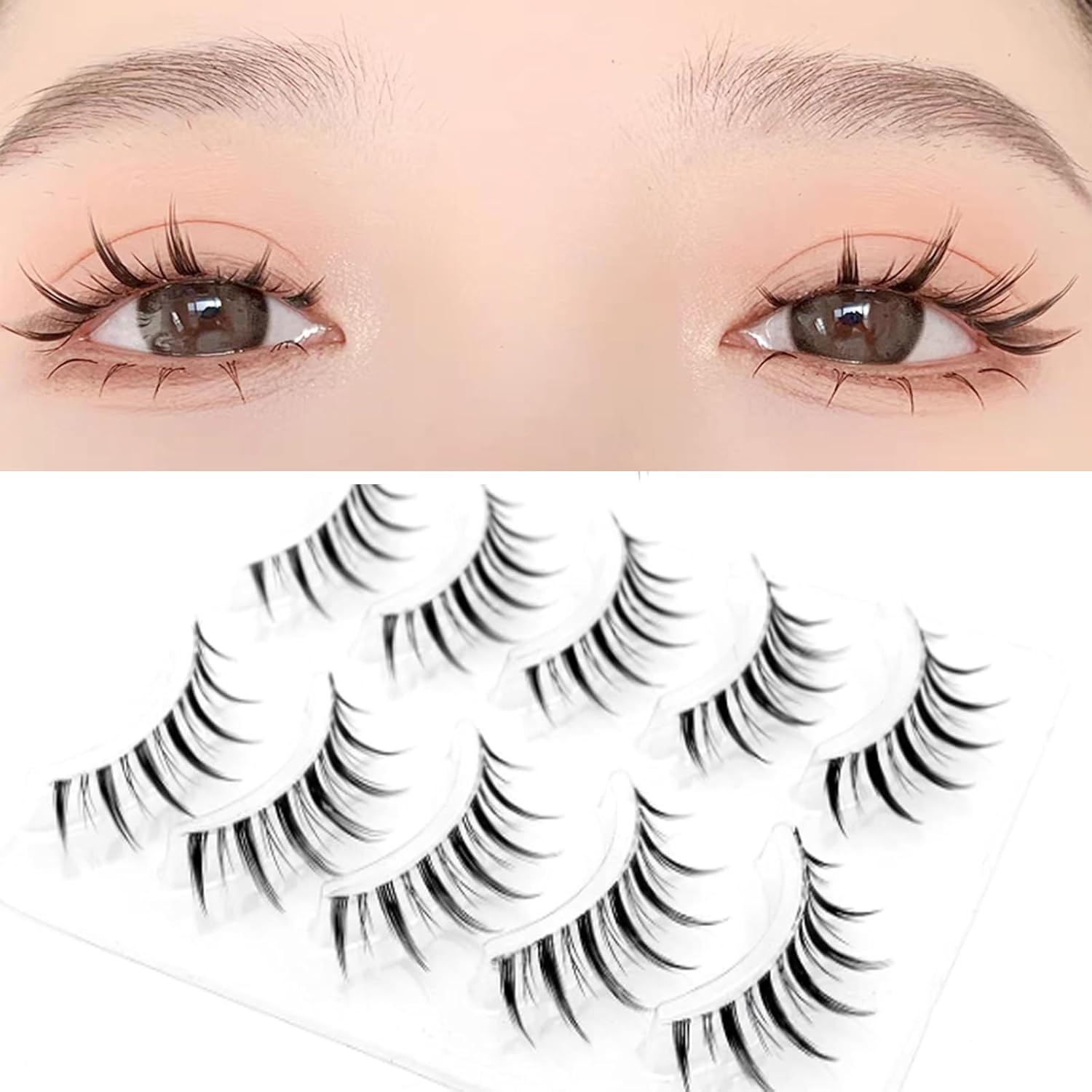 False Eyelashes, For Lower Eyelashes, Natural False Eyelashes, Handmade High Quality Fiber, Comfortable, 3D Feeling, Transparent, 3D False Eyelashes, Cute Eyelashes, Reusable, Lifelashes,