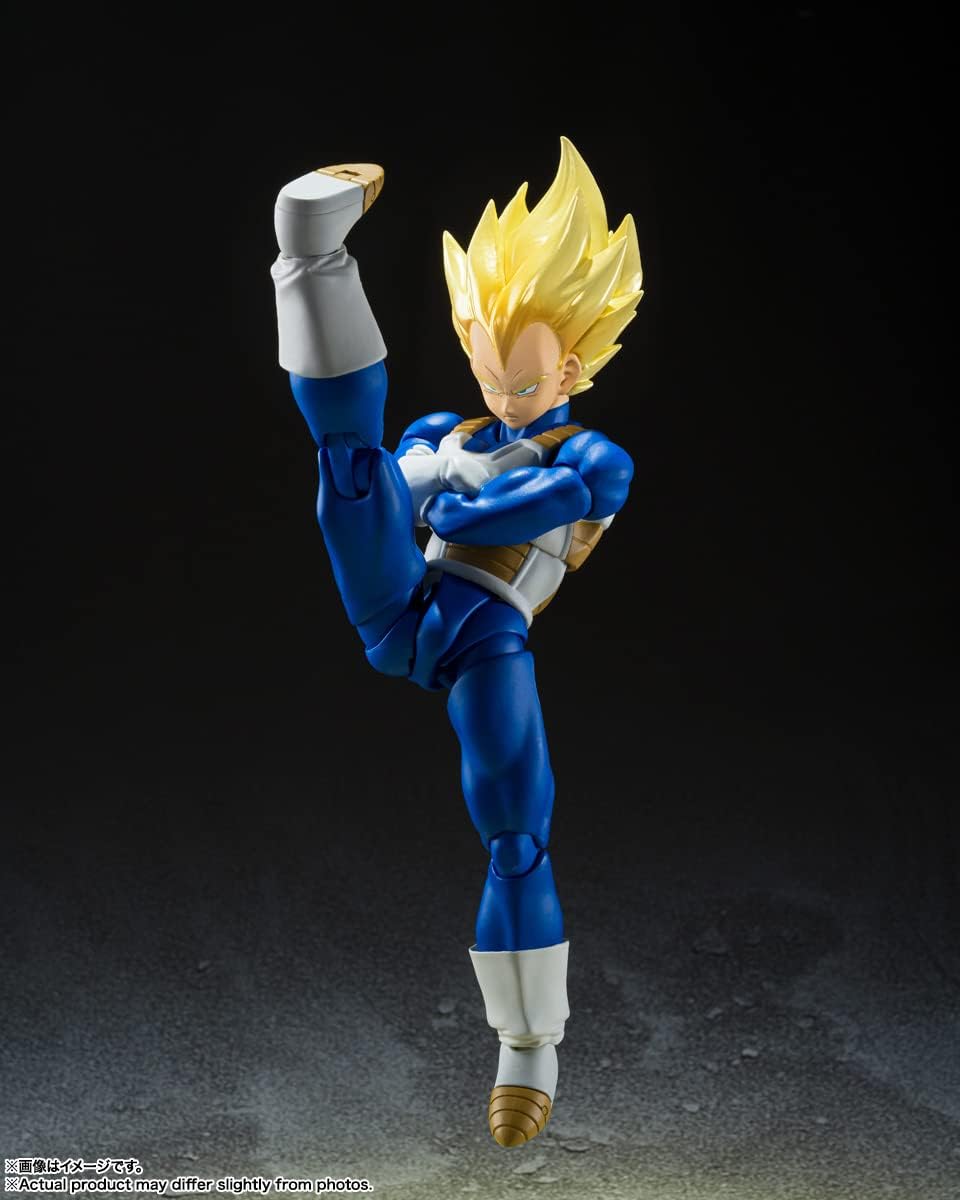 TAMASHII NATIONS S.H. Figuarts Dragon Ball Z Super Saiyan Vegeta - Awakening Super Saiyan Blood - Approx. 5.3 inches (135 mm), PVC & ABS Pre-painted Action Figure