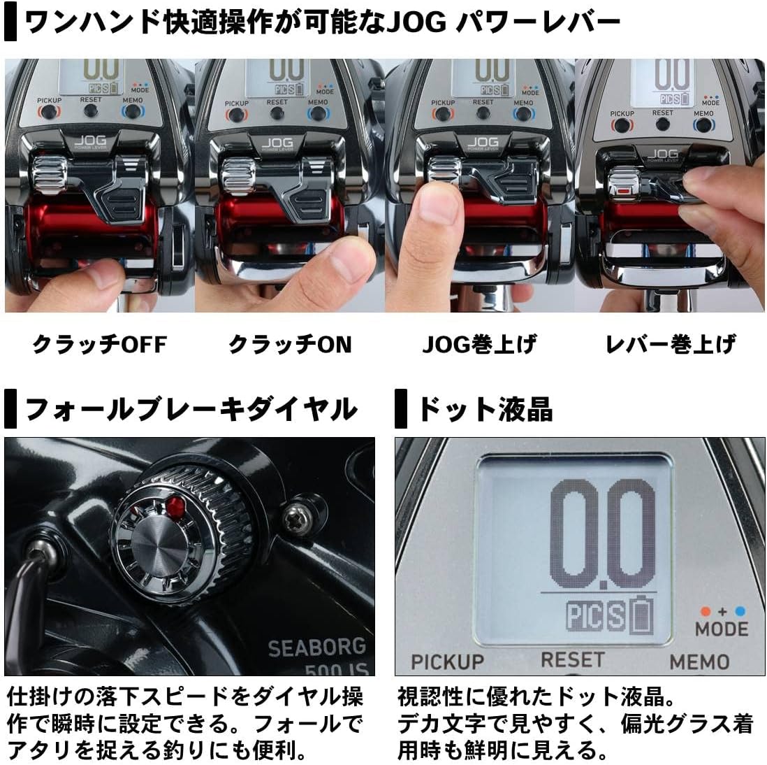 Daiwa Seaborg 500JS 500JS Electric Reel (Right Handle) 2019 Model