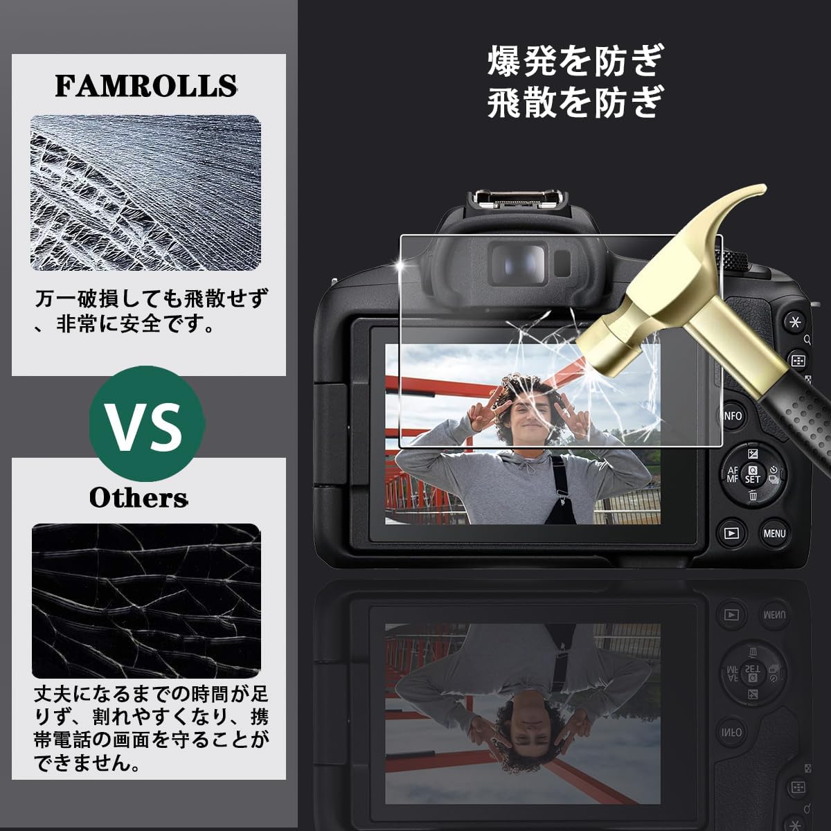 [Set of 2] Compatible Canon EOS R50/R8 Glass Film Camera Canon EOS R50 Protective Film (2 Sheets) [Made in Japan] [Made in Japan] Canon R50/R8 Film Tempered Glass Full Adsorption High Transmittance 9H