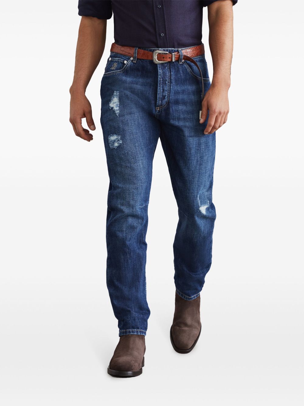 Brunello Brunello Cucinelliデニムジーンズが涙を流します - Image 6