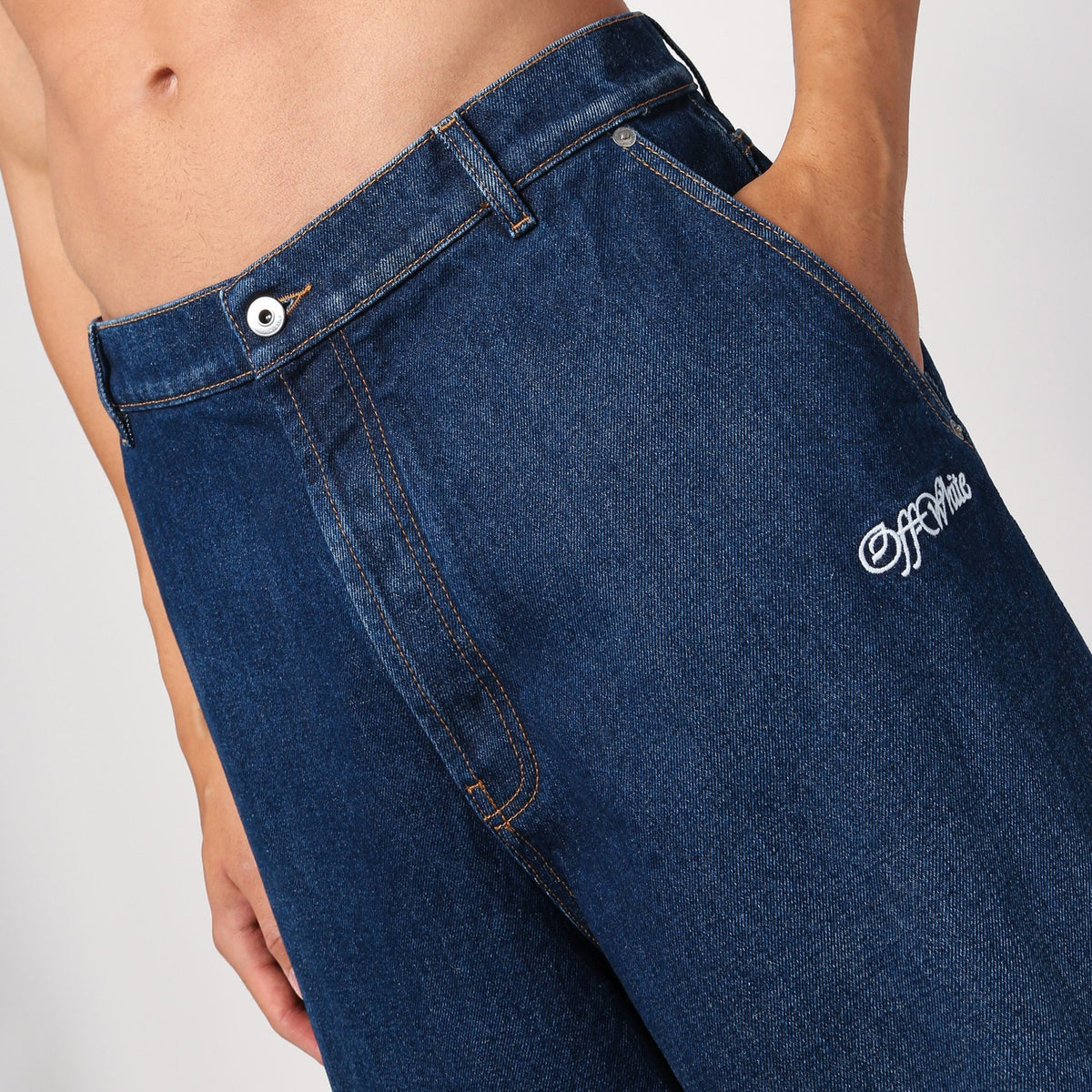 Off Off White™ Blue Wide Denim Jeans - Image 6