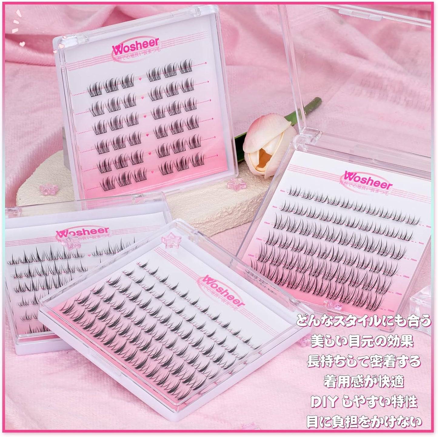 False Eyelashes, Natural Style Cartoon Type False Eyelashes, Hard to Find Ultra Slim Cluster Design, Bunch, Handmade Natural Beauty Eyelashes, Partial Eyelashes (137)