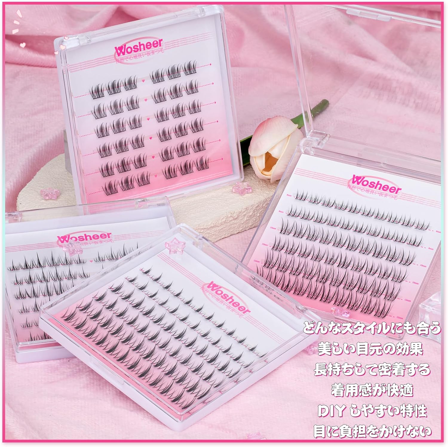False Eyelashes, Natural Style Cartoon Type False Eyelashes, Hard to Find Ultra Slim Cluster Design, Bunch, Handmade Natural Beauty Eyelashes, Partial Eyelashes (137)
