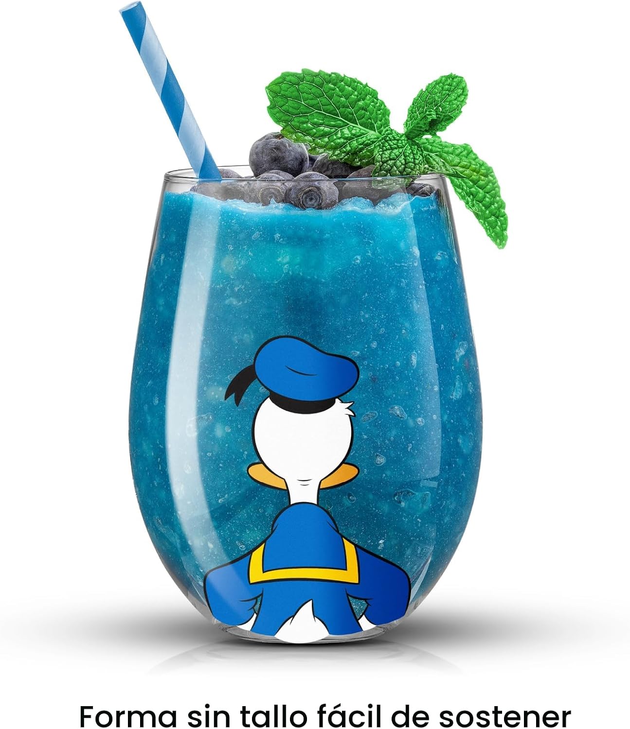 JoyJolt Disney Mickey Mouse Squad Collection Vasos Tumblers. Juego de 4 Copas de Vino sin Tallo de 15 onzas, Vasos sin Tallo para Beber. Artículos de regalo, Juego de Copas de Vino de Mickey Mouse