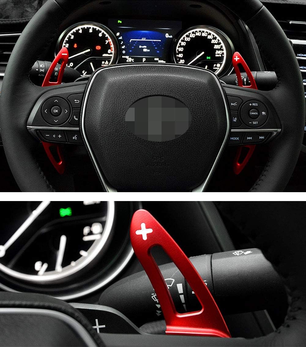 Toyota Aluminum Alloy Paddle Shift Cover Shift Paddle Custom Parts Accessories Applicable New Crown (220 Series) RS/New Camry (XV70 Model)/New Corolla Sport 210 Series (Red)