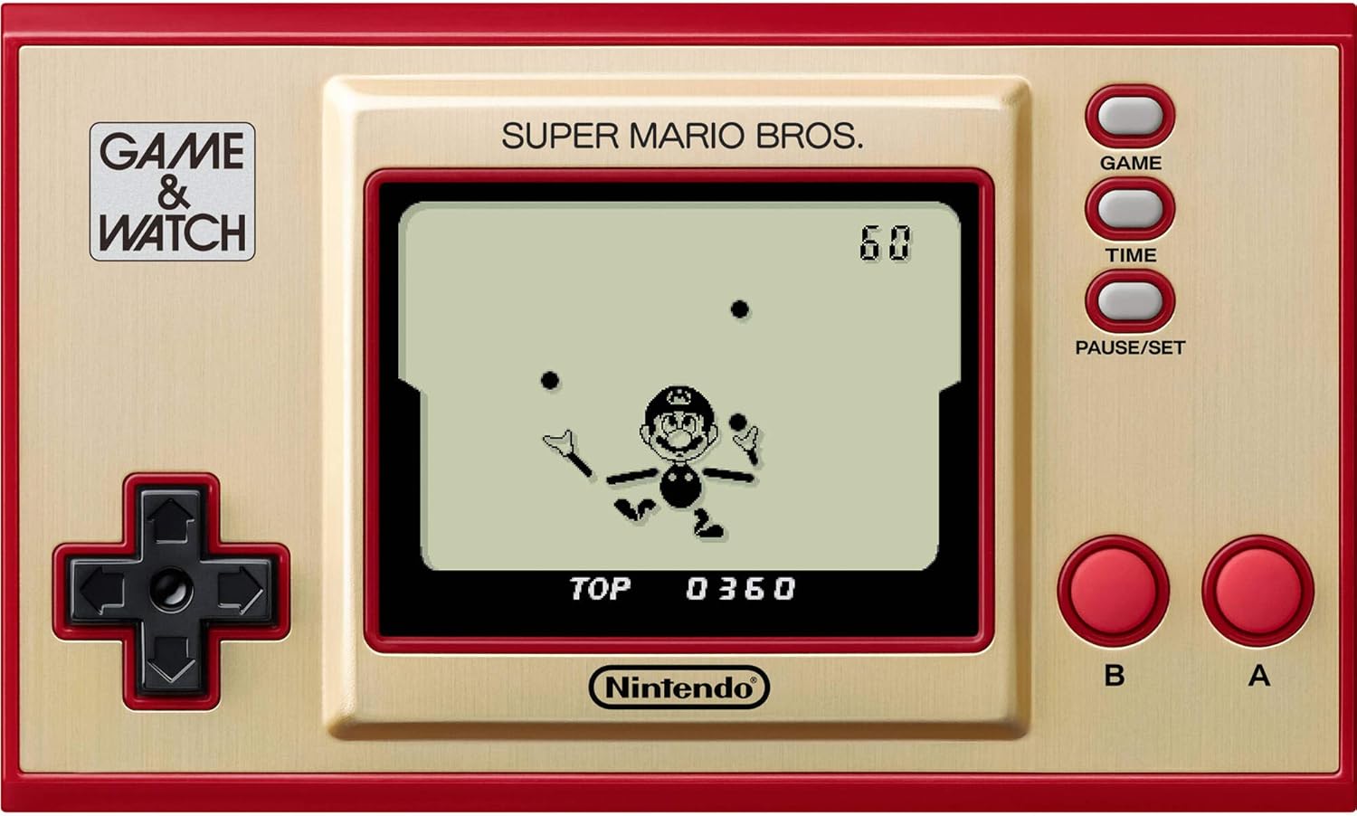 Nintendo Games & Watch: Super Mario Bros - 2.36" Full Color LCD Screen - Christmas Holiday Bundle for Game Watch Super Mario 35th Anniversary - USB-C Cable - iP☘ 4 Color Glasses Cleaning Cloth