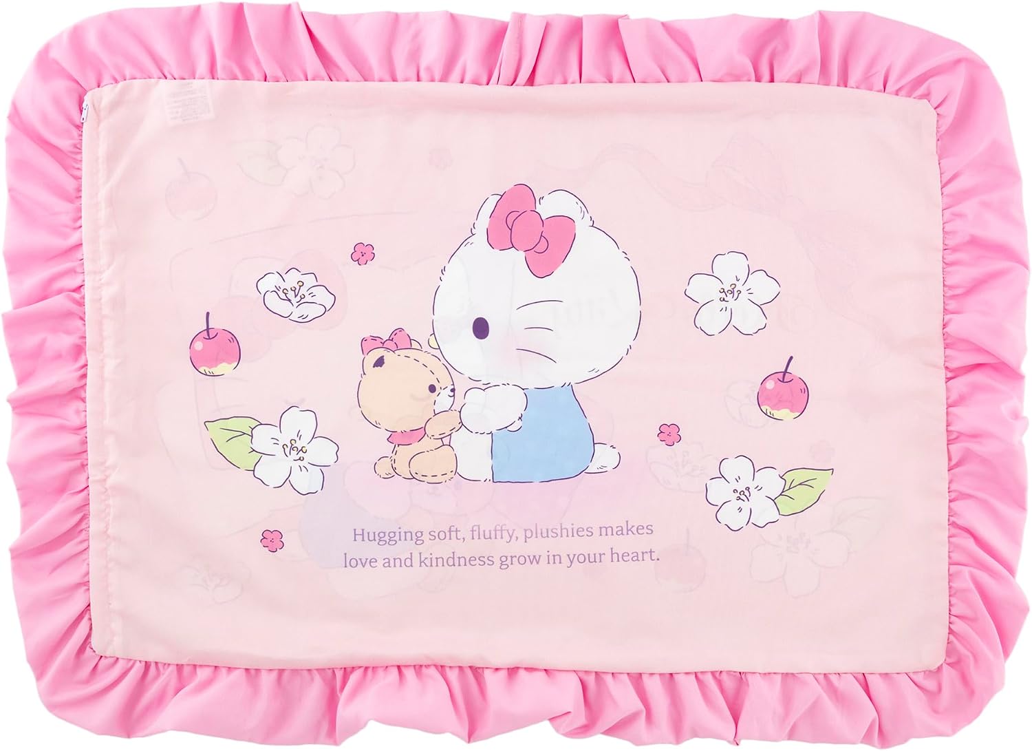 MORIPiLO Sanrio Duvet Cover and Pillowcase Set with Frills, Single (Hello Kitty Soft Peach Skin) Pink, 59.1 x 82.7 inches (150 x 210 cm), Cute Goods, Morishita Pillows 426100