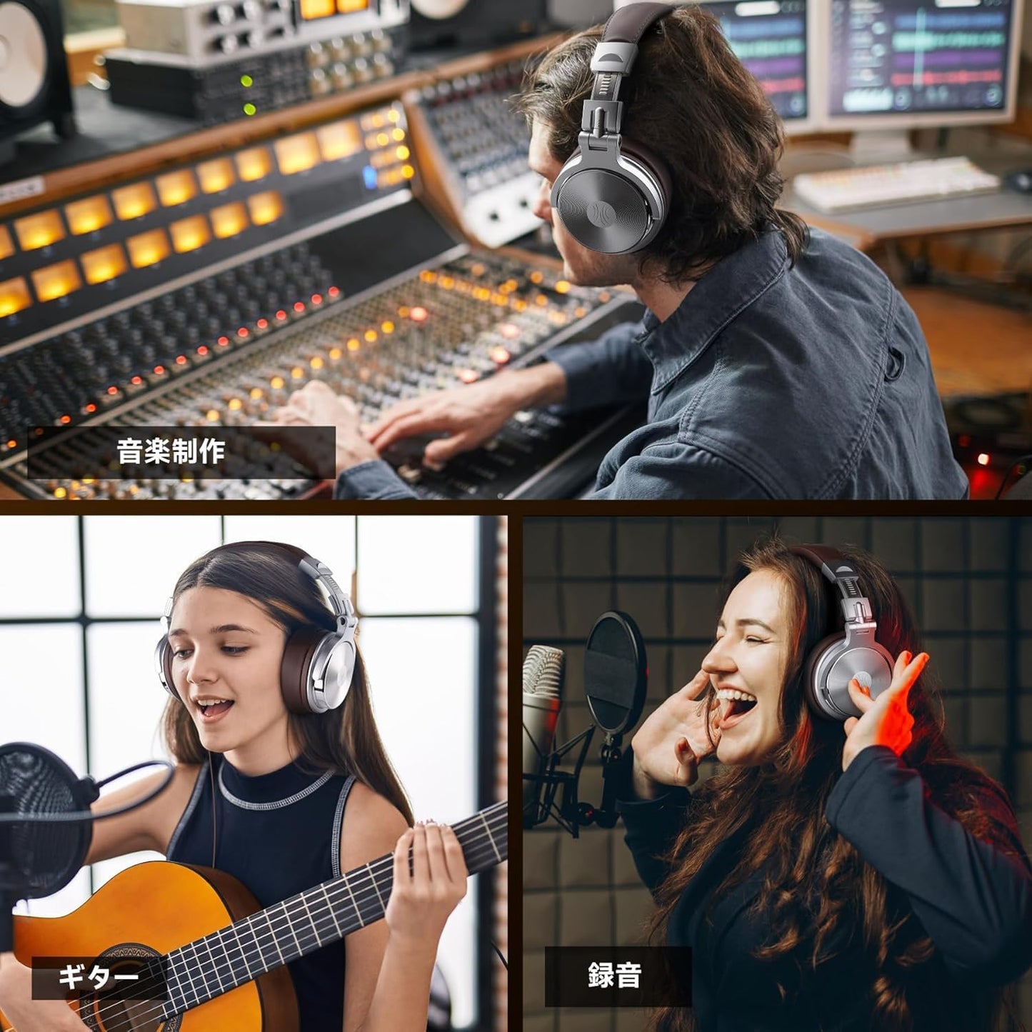 OneOdio Pro30 Headphones Wired High-Resolution Headphones Monitor DJ Studio Recording/Instrument Practice/Mixing/TV Viewing/Movie Watching (Silver) | High Resolution DJ Monitor, Studio Recording, Musical Instrument Practice/Watching TV Movies