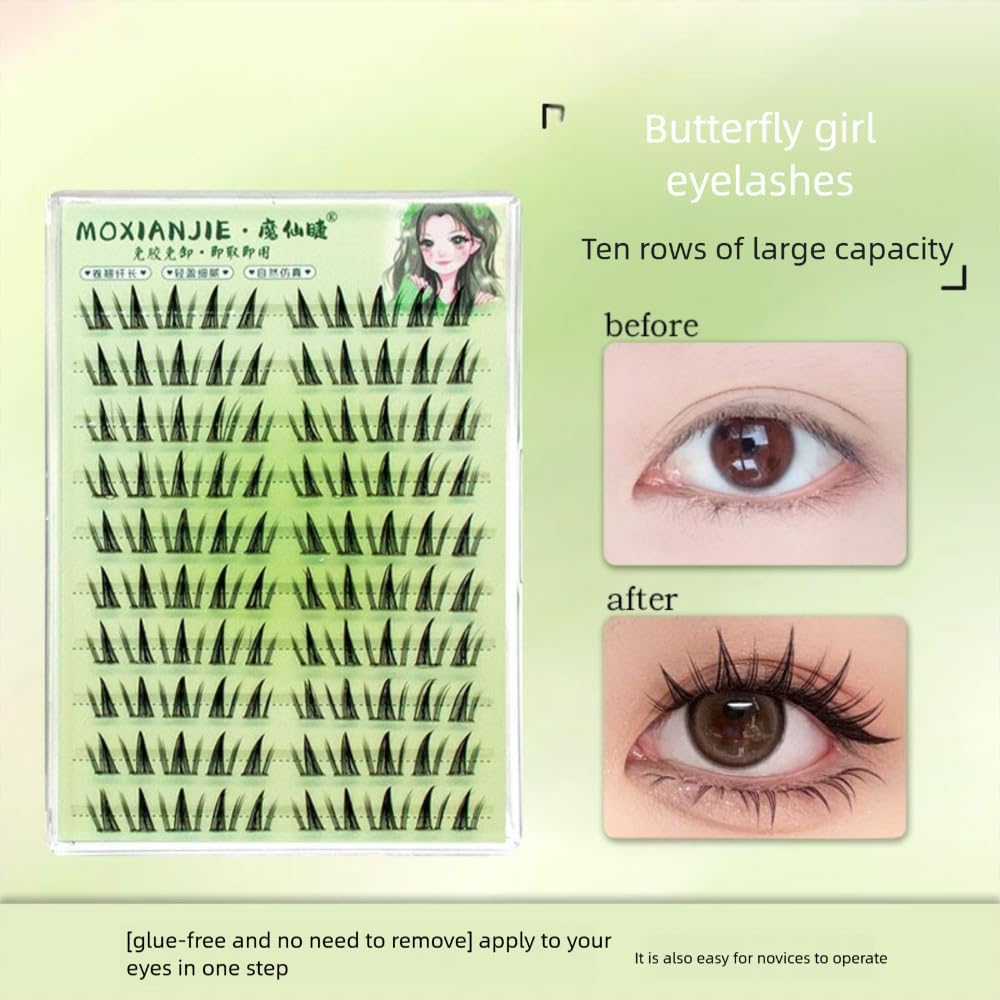 Eyelash Extensions Soft Natural Cartoon Eyes False Eyelashes New Self Adhesive Lash Cluster Eye Makeup