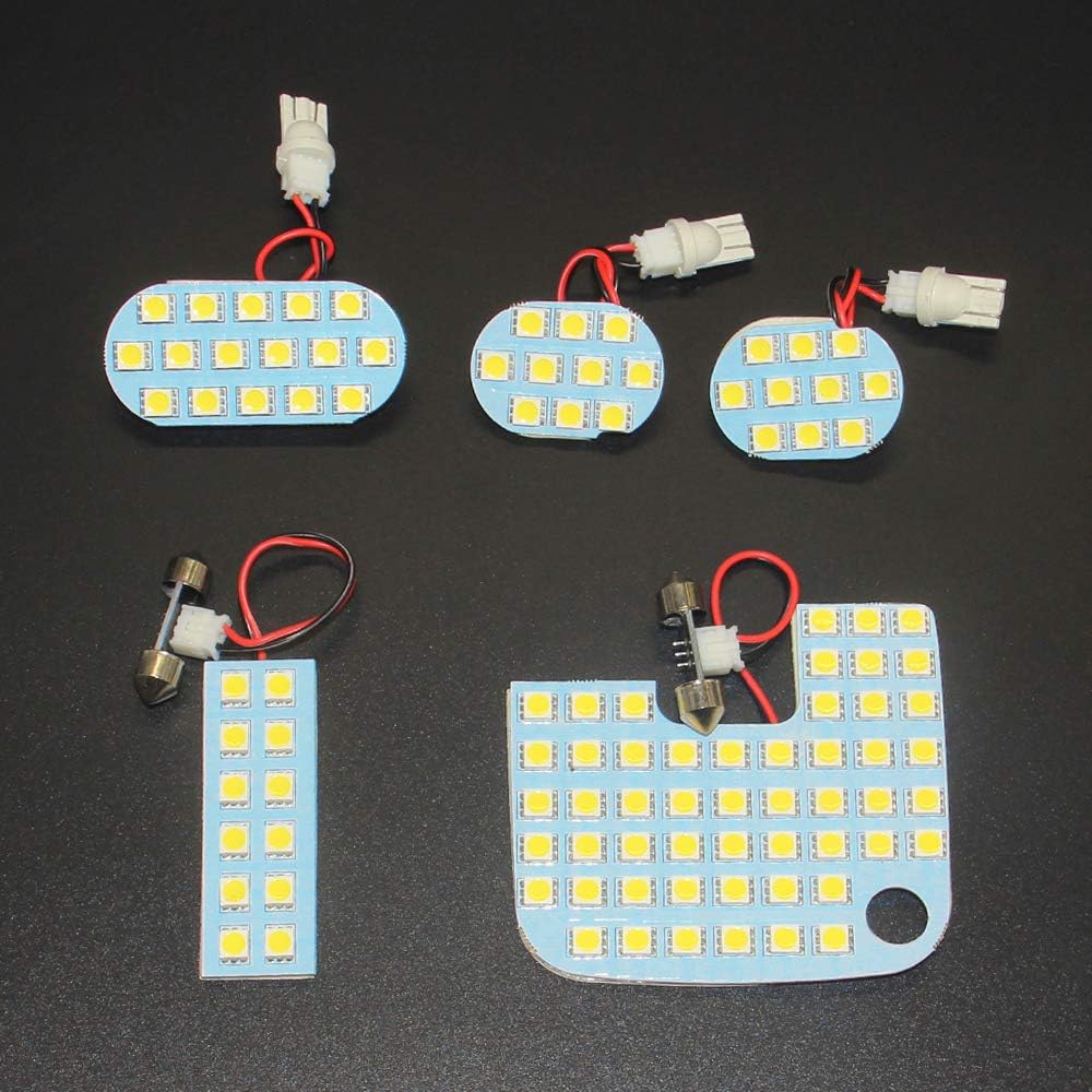 Cube Z12 LED Room Lamp, White, Indoor Light, Nissan Cube Cube Z12 Series, Dedicated Design, Genuine Replacement, Explosive Light, Custom Parts, LED Bulb, Easy Installation, 5 Piece Set (For Nissan