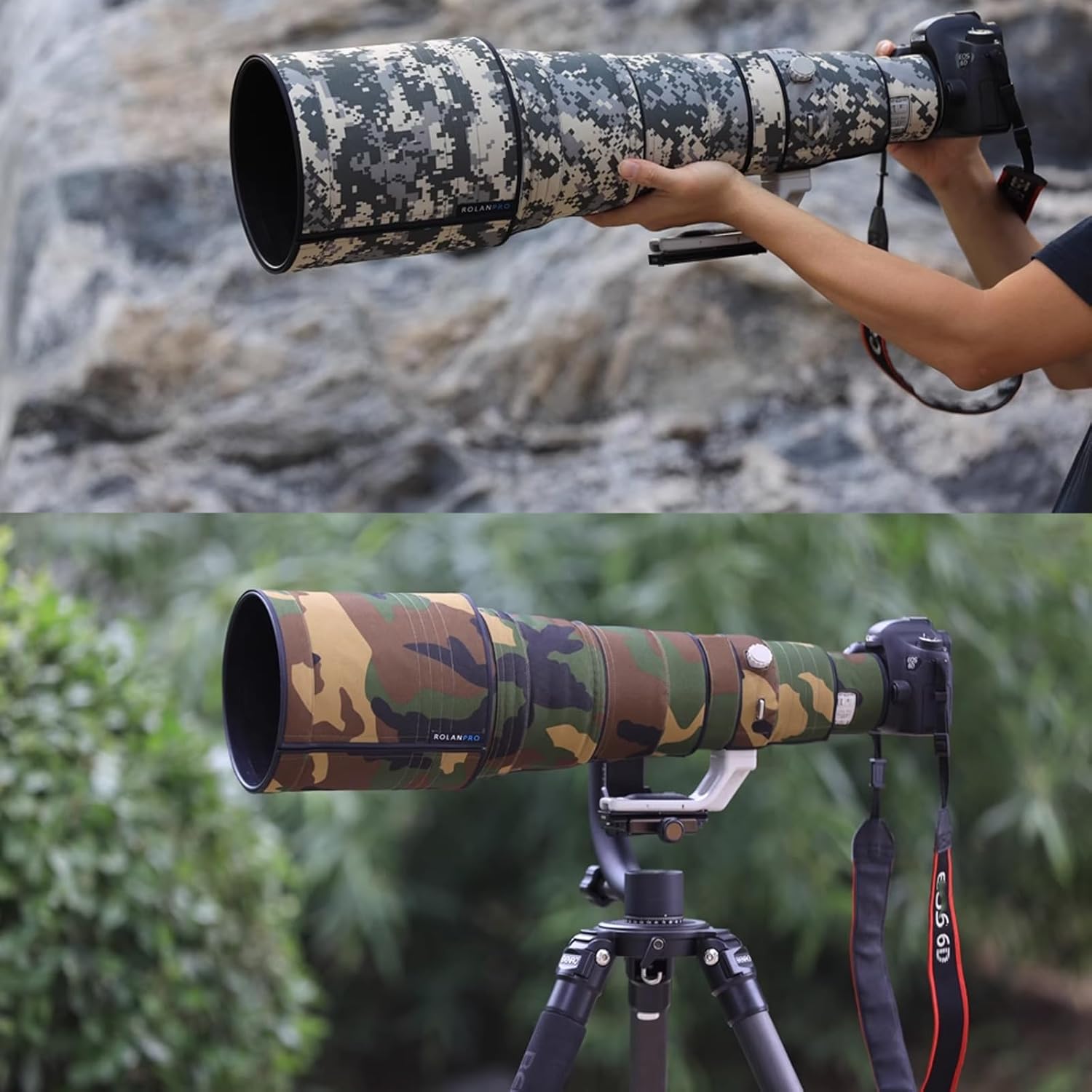 Rolanpro Lens Cover, Camouflage Coat for Canon EF 600mm F4L IS II USM Telephoto Lenses, Triple Layer Protection, green jungle camo, Modern