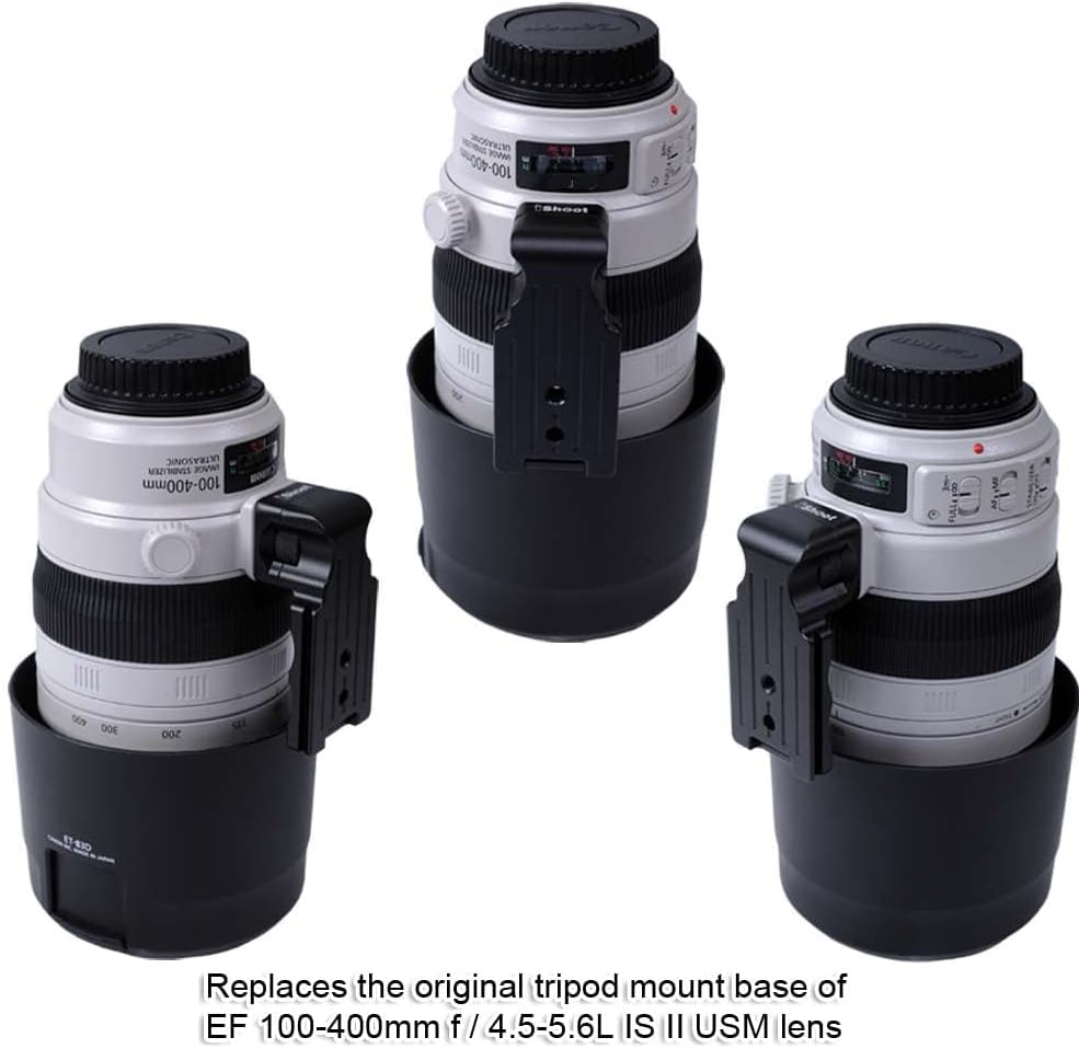iShoot Tripod Mount Ring Foot, Camera Ring Tripod Leg, Lens Support Collar Leg, Lens Bracket Lapel, Tripod Socket Leg, For Canon EF 100-400mm f/4.5-5.6L IS II USM, Fits ARCA-SWISS Head / Tripod Ball