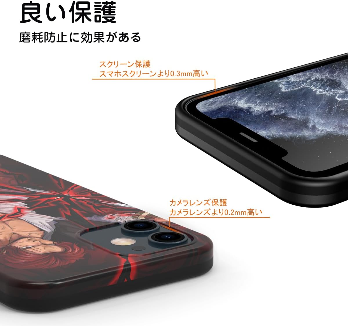 THE DREAMY LIFT iPhone Case Cover Anime Cartoon One Piece Red Hair Sanji Zoro Cool Clean Moe Popular Goods Smartphone Case (Shanks 2, iPhone 11)
