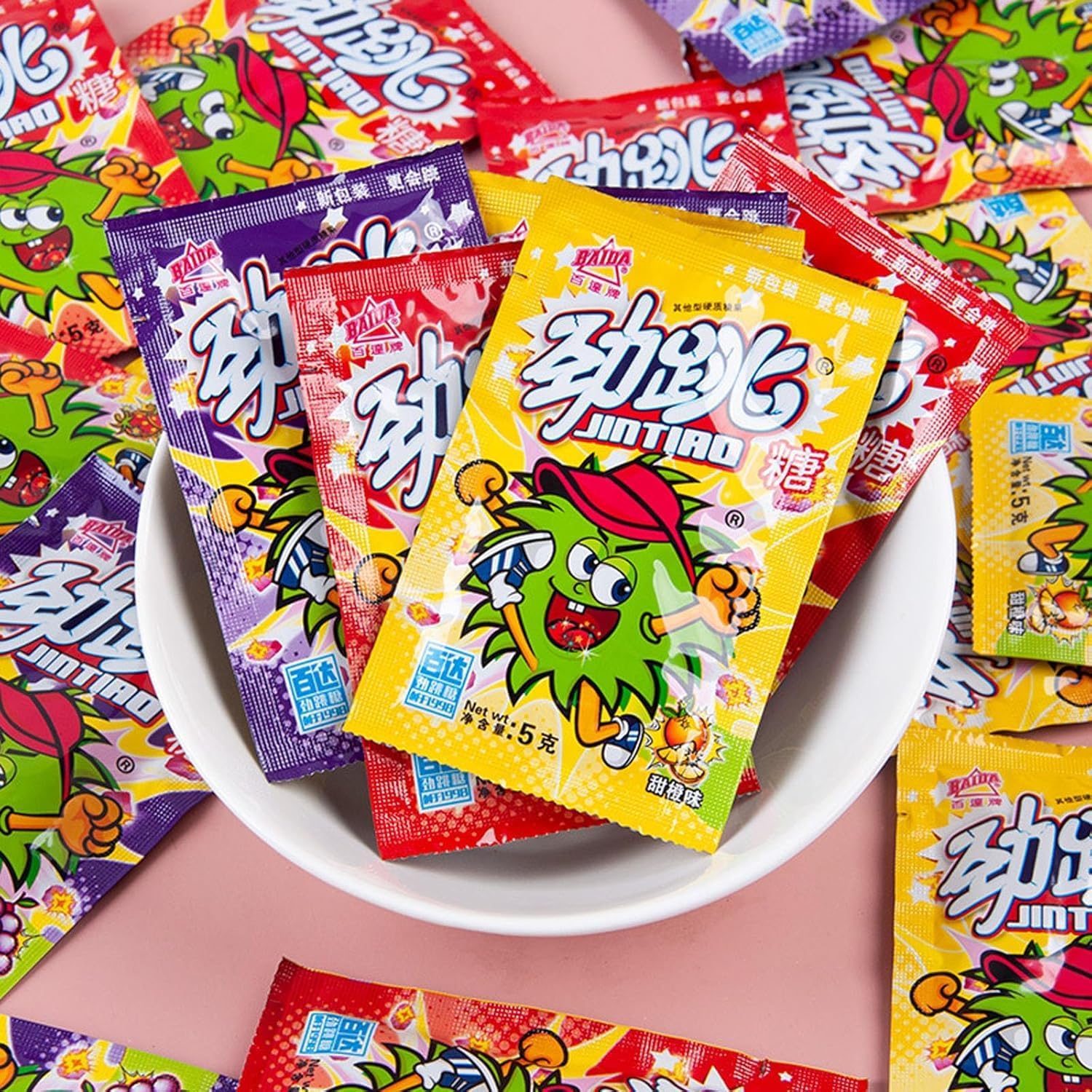 Popping Candy 3g*30 packs, 3 different flavor combinations (orange, strawberry, grape), invigorating popping experience, nostalgic childhood treats, individually packaged, easy to share, fun candy