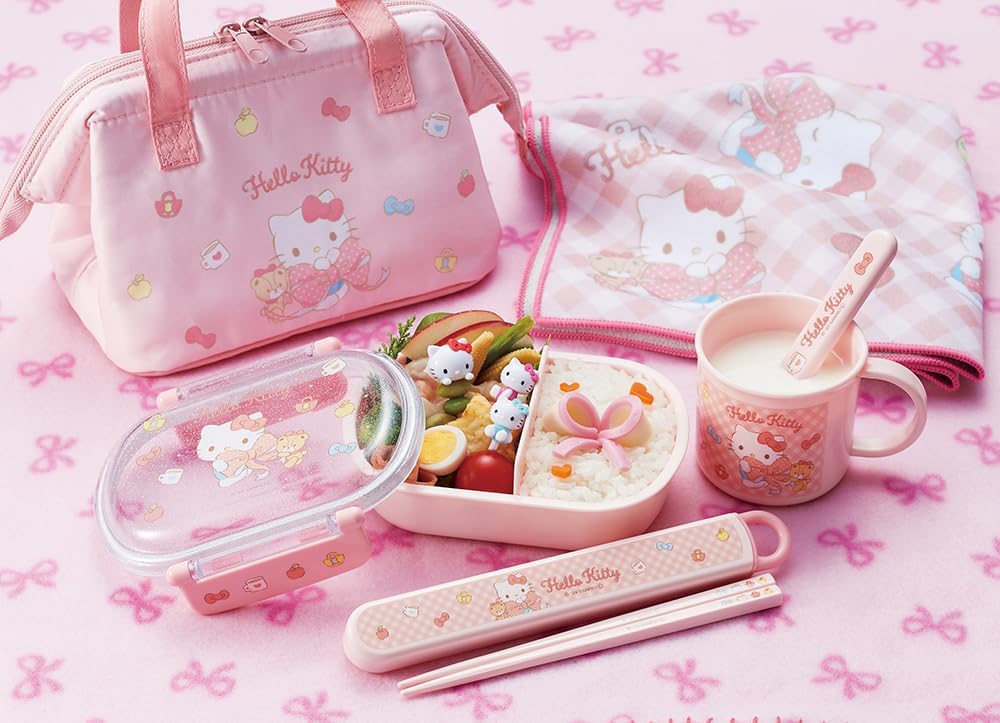 Skater ABS2AMAG Sanrio Hello Kitty Big Ribbon Chopsticks and Case Set, 6.5 inches (16.5 cm), For Children, Bento Box, Antibacterial Treatment, Boys and Girls, Easy to Open Slide Type, Made in Japan