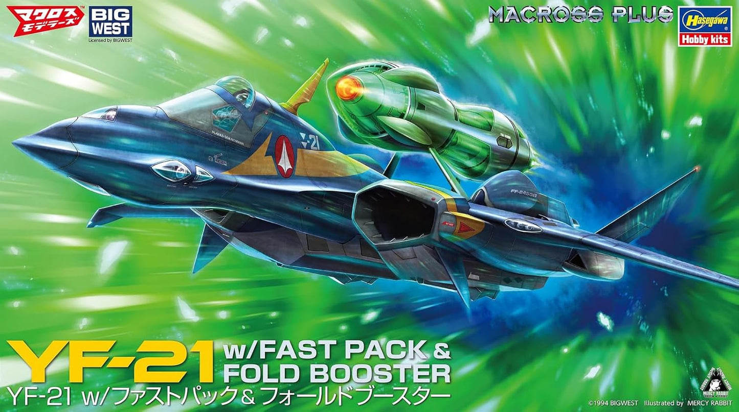 Hasegawa 65887 Macross Plus YF-21 w/Fast Pack & Fold Booster, 1/72 Scale Plastic Model