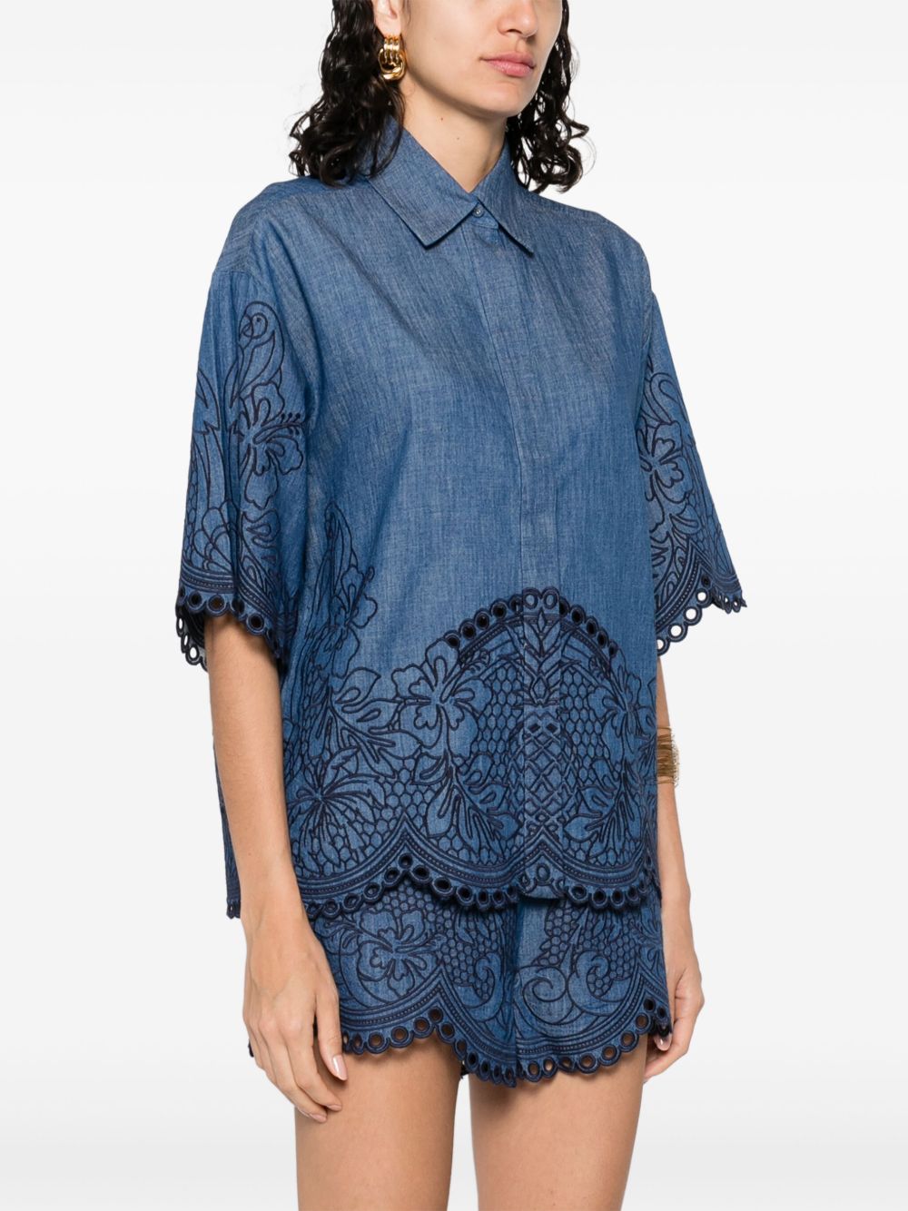 Zimmermann Zimmermann Coco刺繍デニムシャツ - Image 6