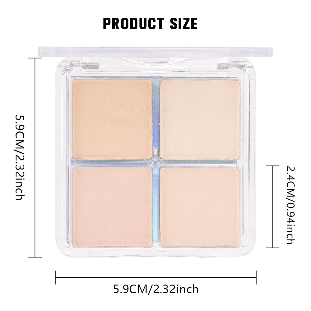 4 Colors Vanilla Nude Eyeshadow Palette, Light Beige Pink Ivory White Quads, Matte & Shimmer Soft Blendable Eye Shadow, Natural Everyday Makeup for Mature Skin, Vegan, Sombras de Ojos