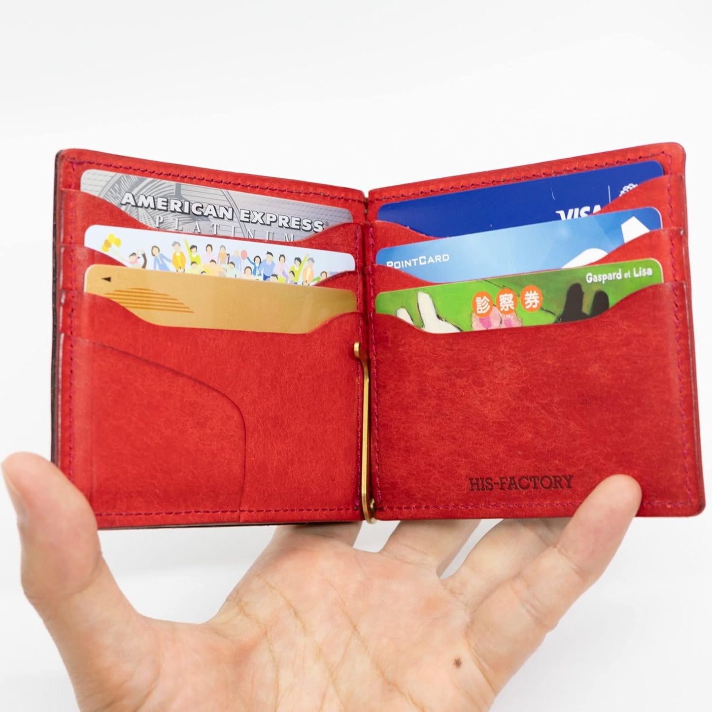 Hizu Factory Pueblo Genuine Leather Money Clip (with Coin Pocket) Made in Japan Artisan Handmade, Black x Publo