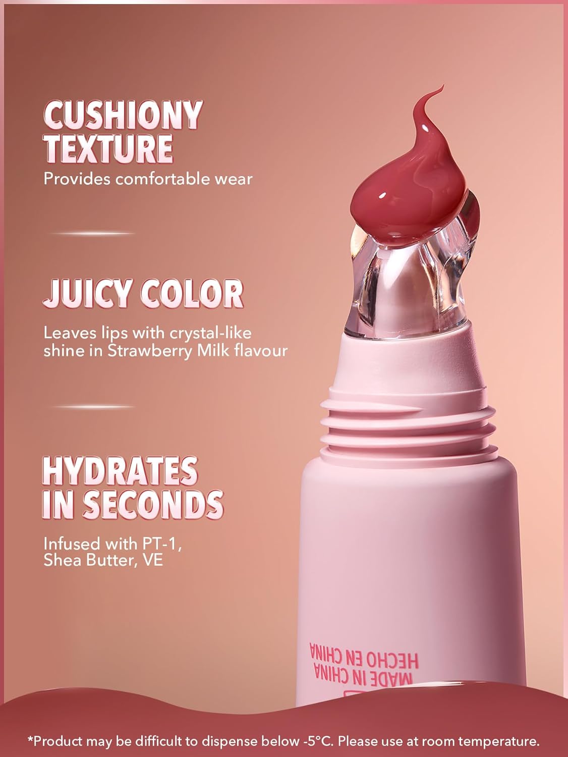 SHEGLAM Crystal Glaze Lip Gloss Moisturizing Jelly, Crystal Gloss, Lasts 8 Hours, Sweet Scent (Strawberry Milk)